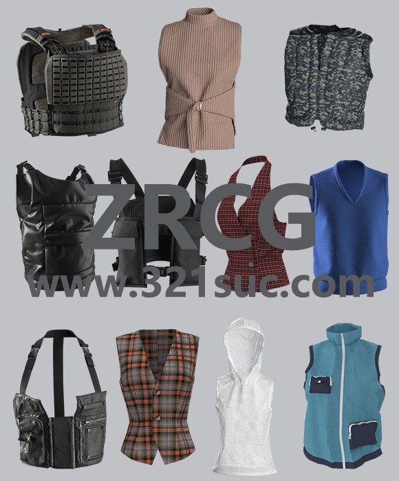 MD服装CLO素材--11款马甲背心