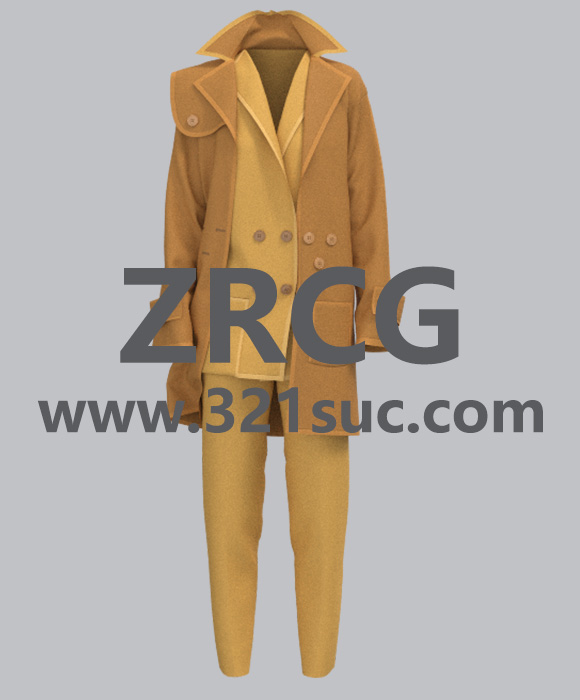 MD服装CLO素材--女性欧美大衣外套