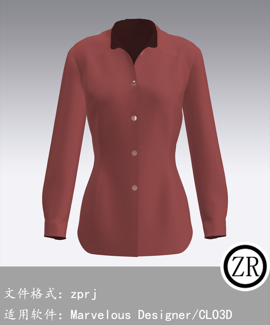 CLO3D/Marvelous Designer  衬衫服装 M30