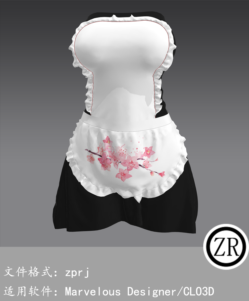 CLO3D/Marvelous Designer 女仆服装 M303