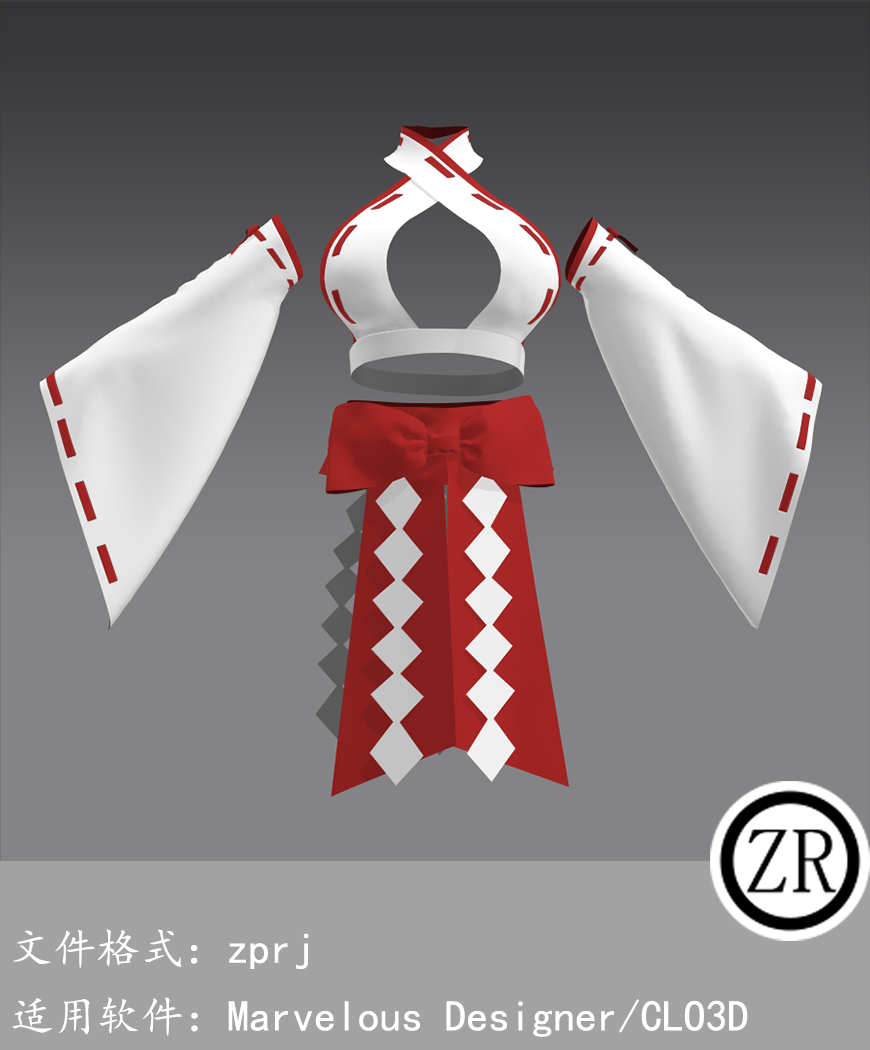 CLO3D/Marvelous Designer 古风服装 M305