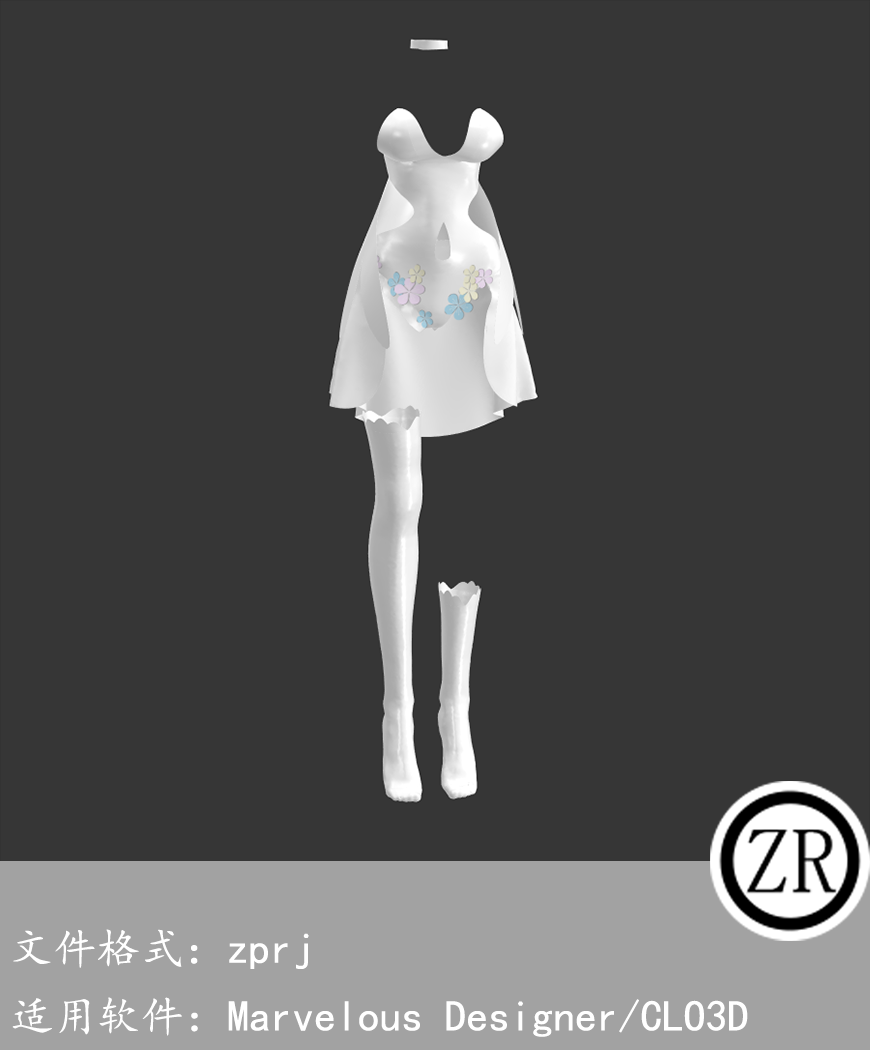 CLO3D/Marvelous Designer 古风服装 M307