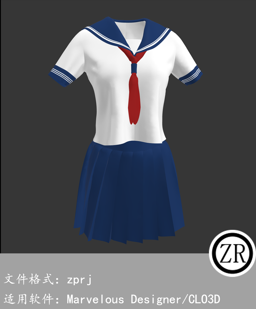 CLO3D/Marvelous Designer 水手服装 M308