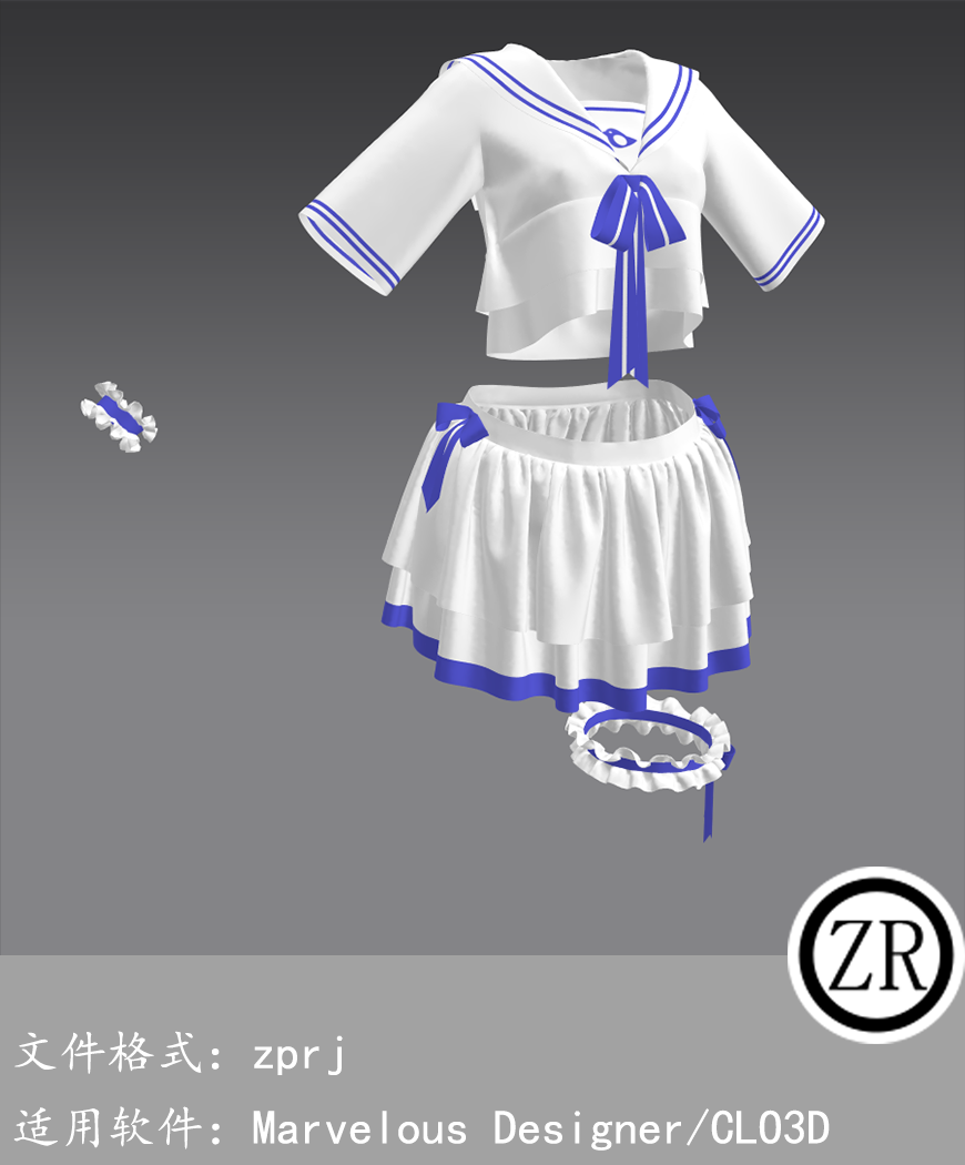 CLO3D/Marvelous Designer 水手服装 M310