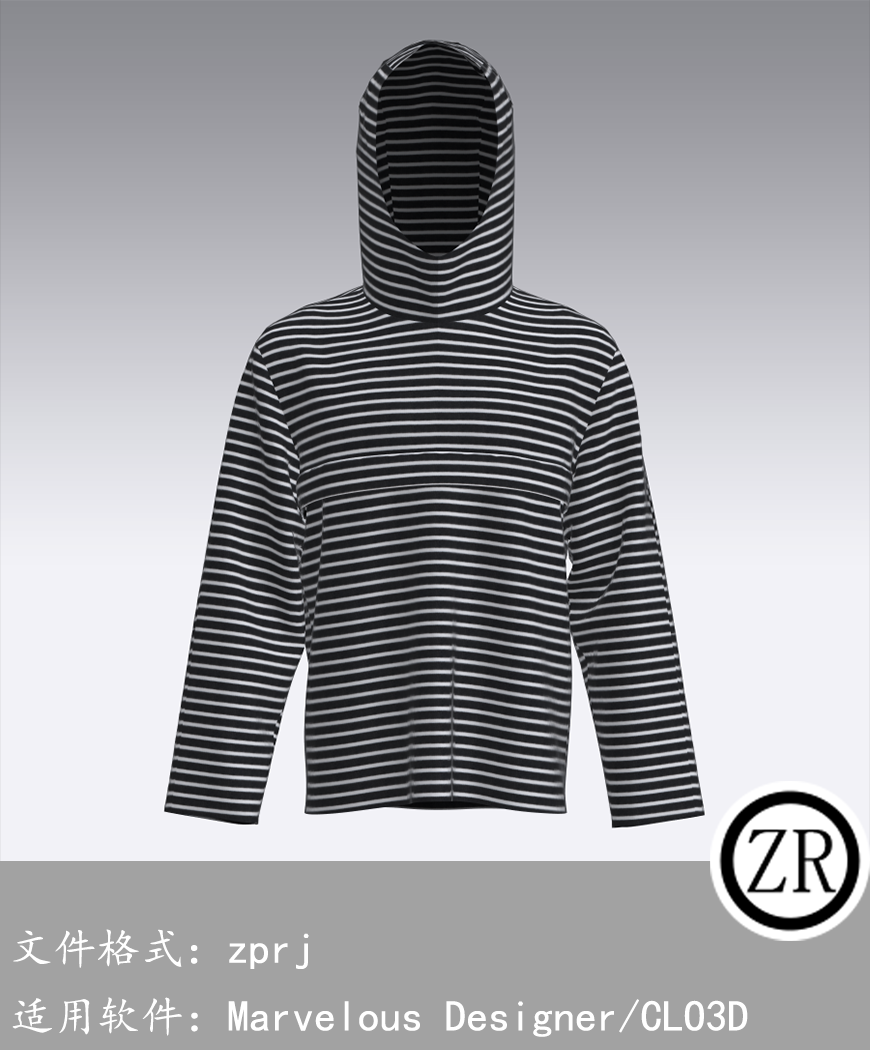 CLO3D/Marvelous Designer  连帽衫服装 M31