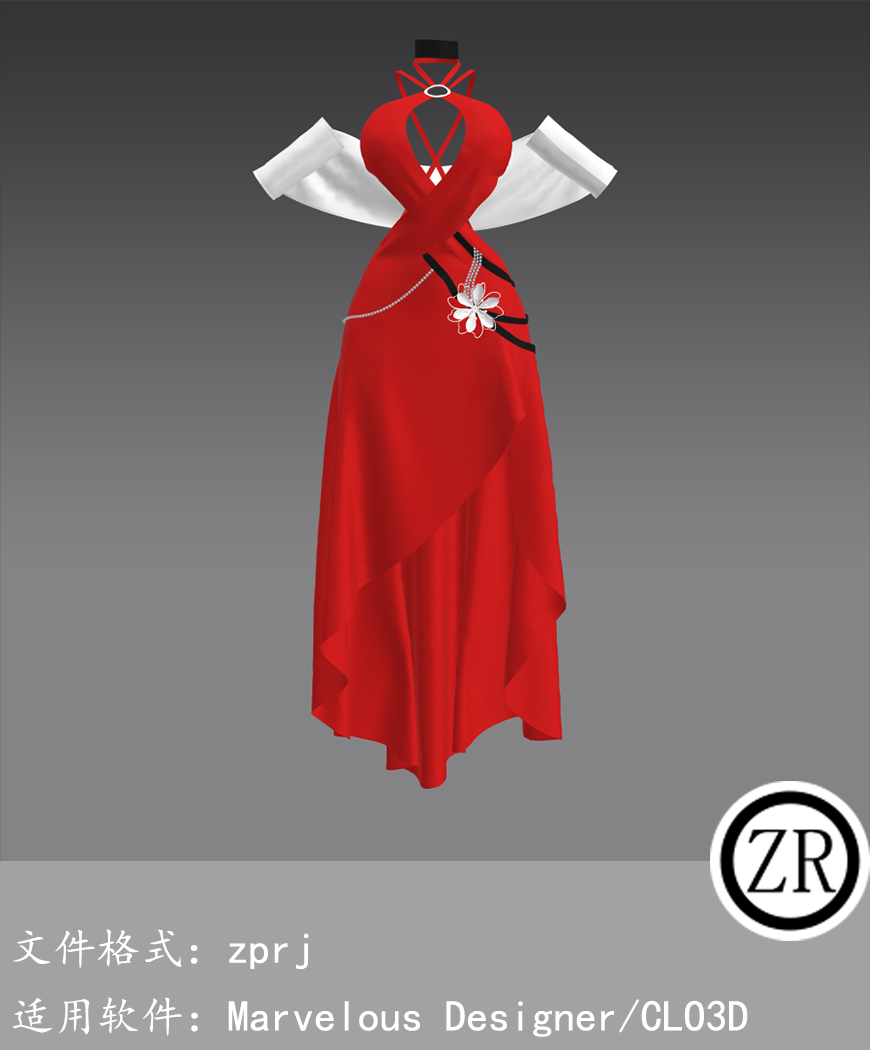 CLO3D/Marvelous Designer 古风服装 M325