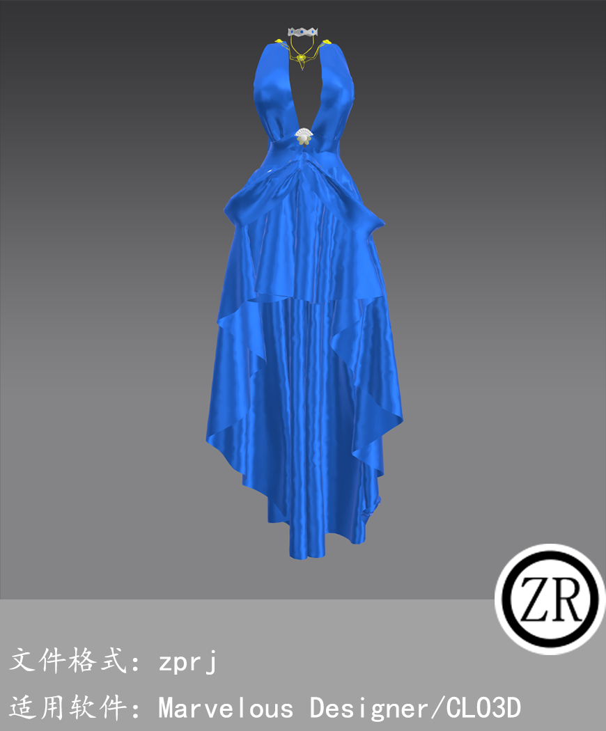 CLO3D/Marvelous Designer 古风服装 M326