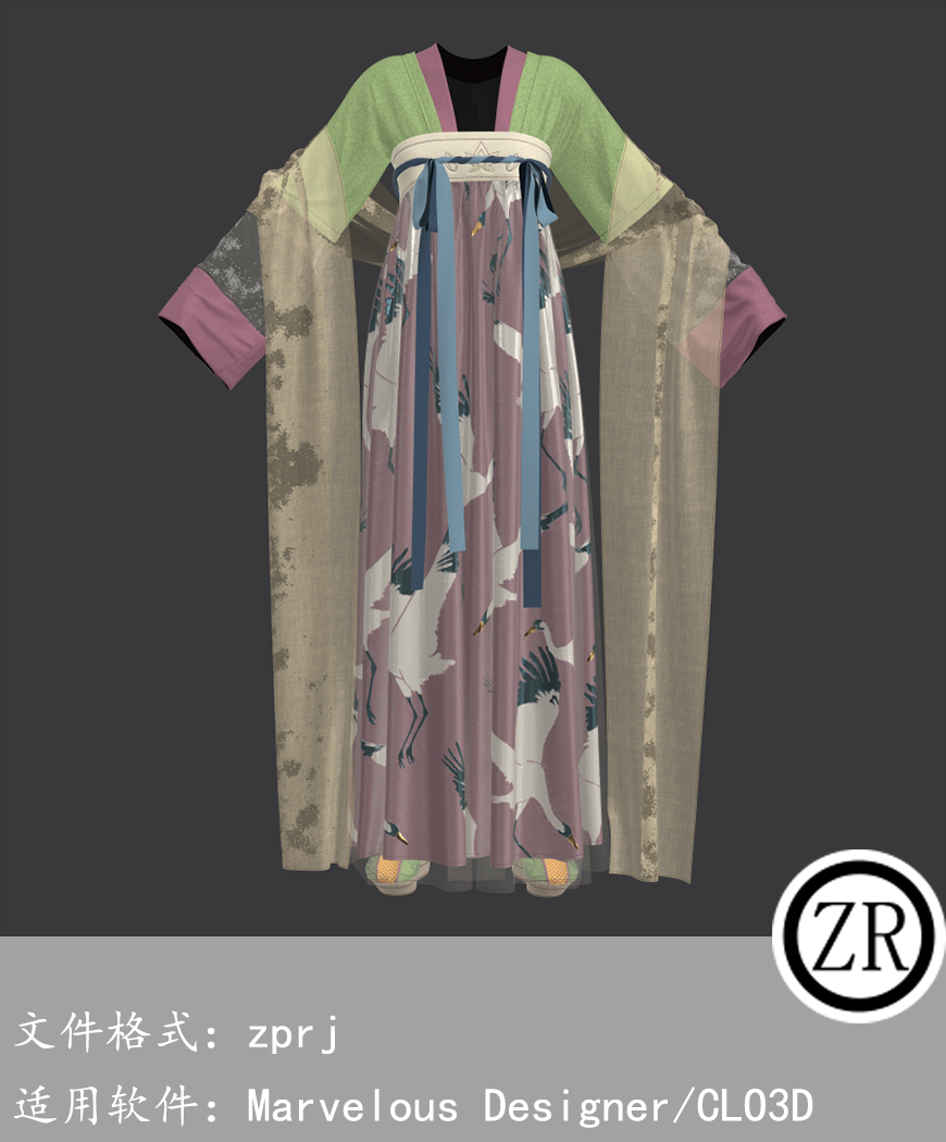 CLO3D/Marvelous Designer 汉服襦裙 M330
