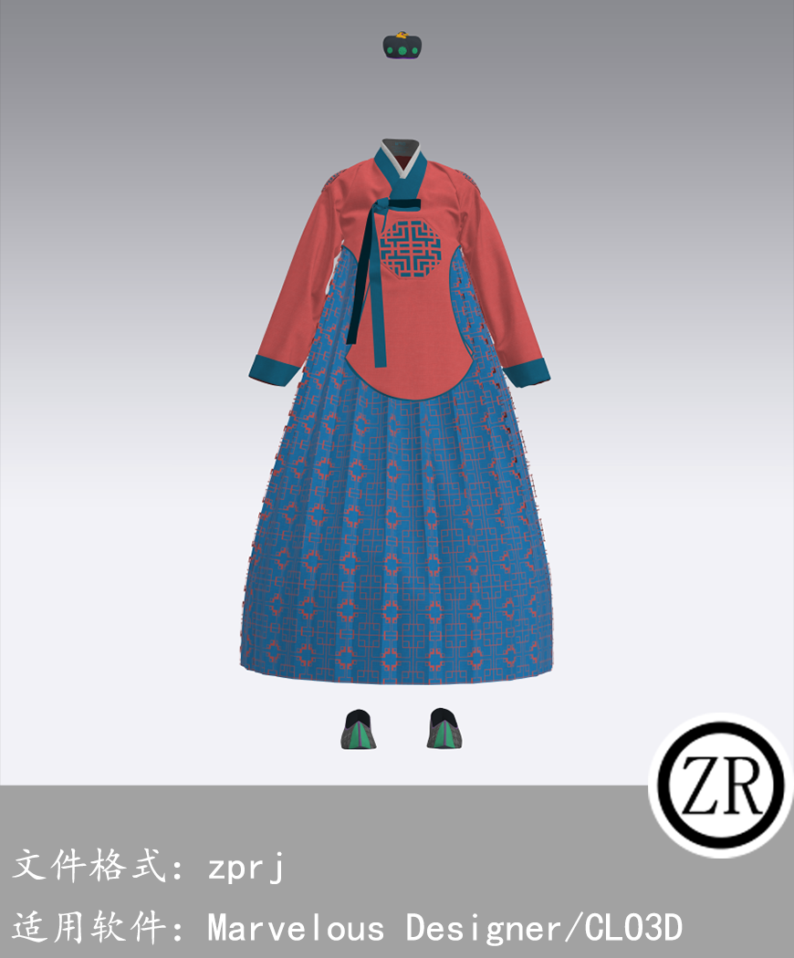 CLO3D/Marvelous Designer 古装韩式 M332