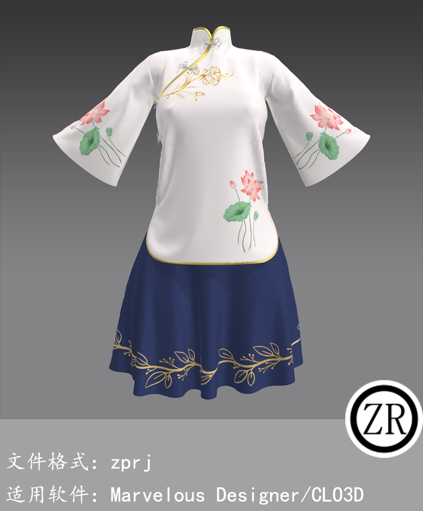 CLO3D/Marvelous Designer 古装汉服 M351