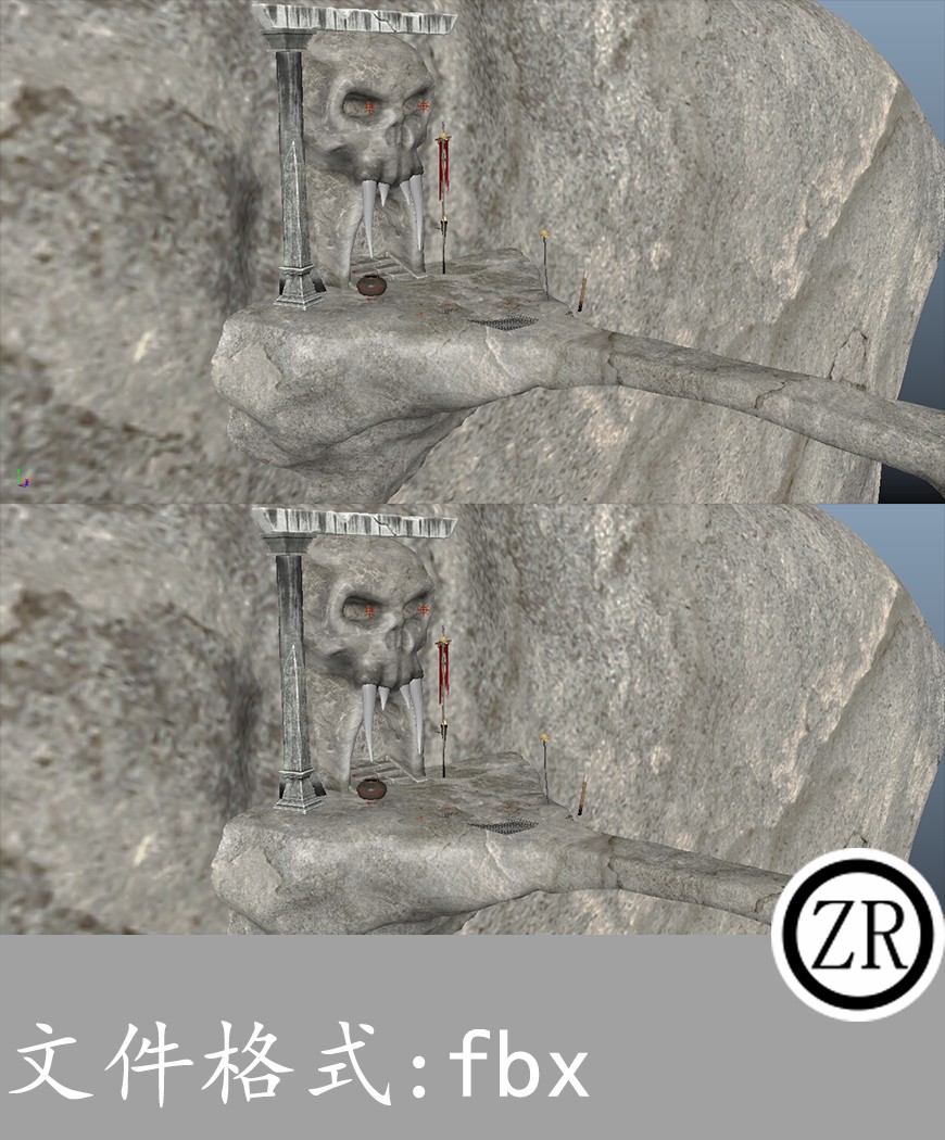 骷髅山有贴图-场景28