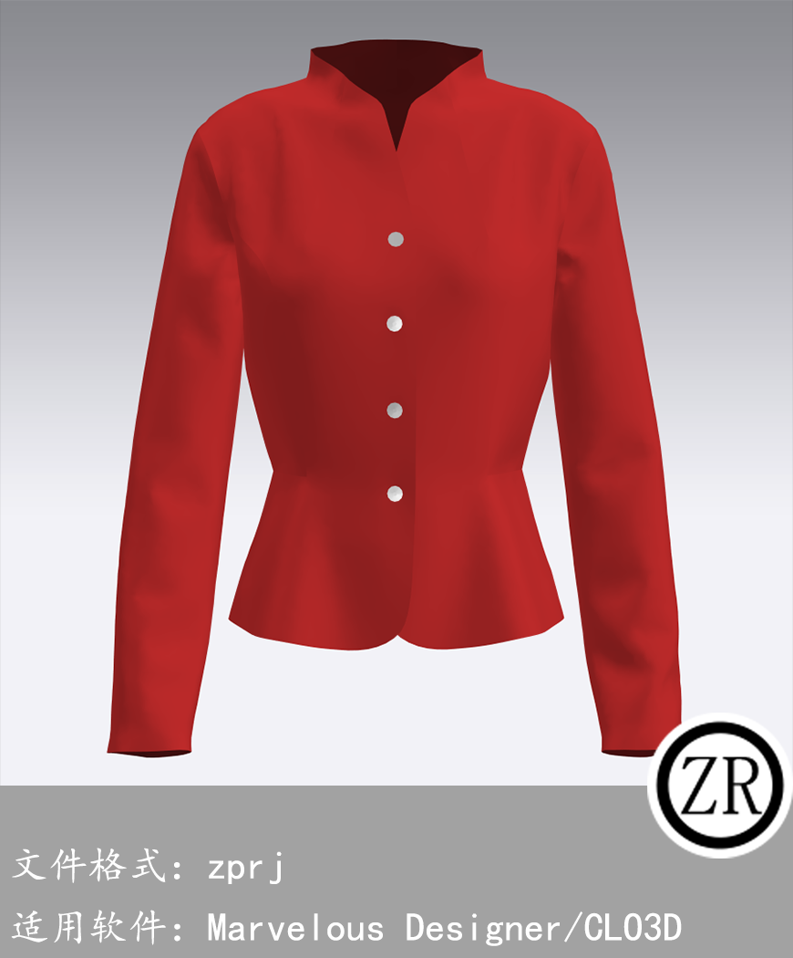 CLO3D/Marvelous Designer  外套服装 M43