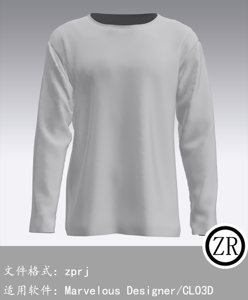 CLO3D/Marvelous Designer  无领衫服装 M49