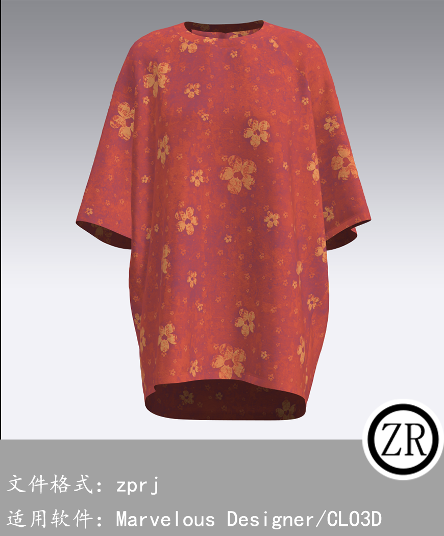 CLO3D/Marvelous Designer  无领衫服装 M51