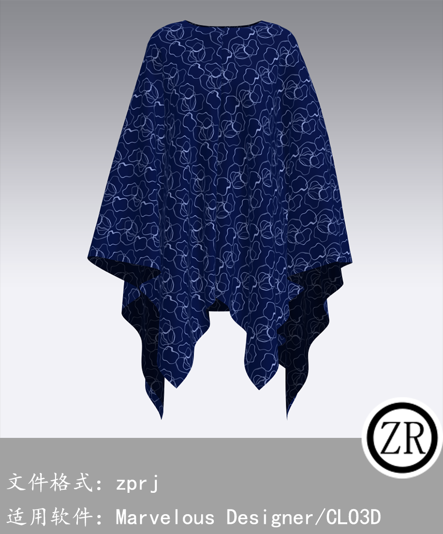 CLO3D/Marvelous Designer  无领衫服装 M53