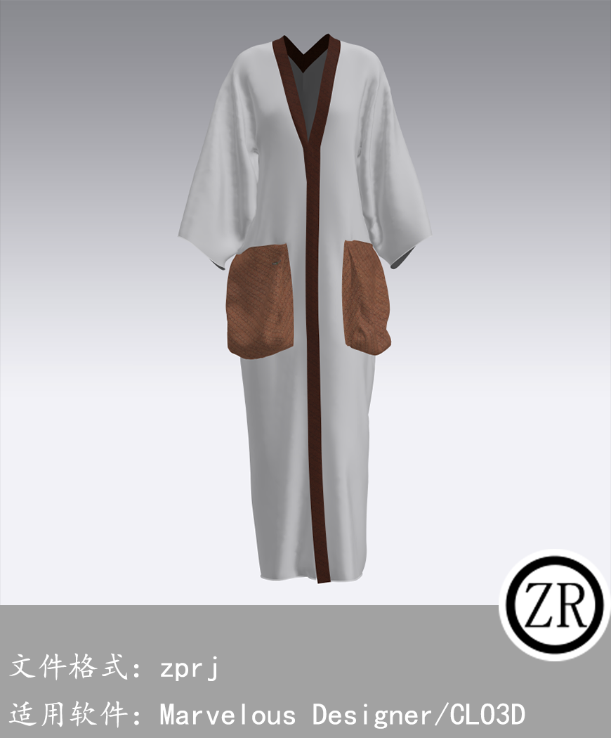 CLO3D/Marvelous Designer  大衣长衫服装 M60