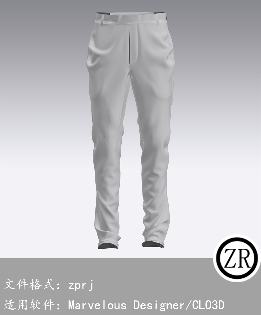 CLO3D/Marvelous Designer  裤子服装 M66