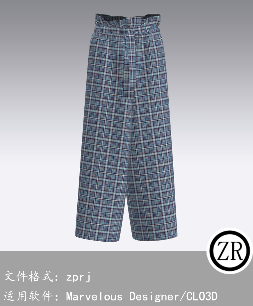 CLO3D/Marvelous Designer  裤子服装 M68
