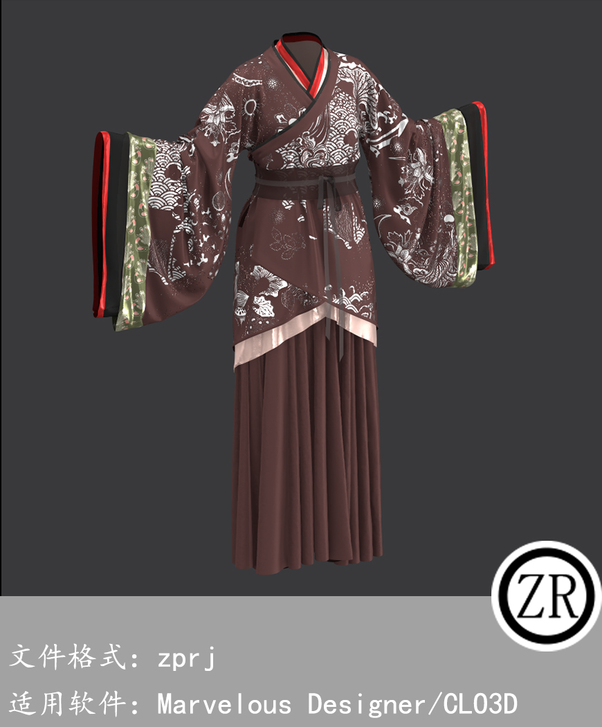 Marvelous Designer/CLO3D 古风服装上衣裙子