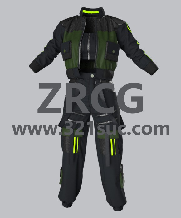 MD服装CLO素材--女性赛博朋克套装2