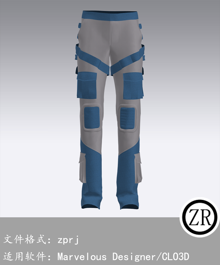 CLO3D/Marvelous Designer  裤子服装 M75
