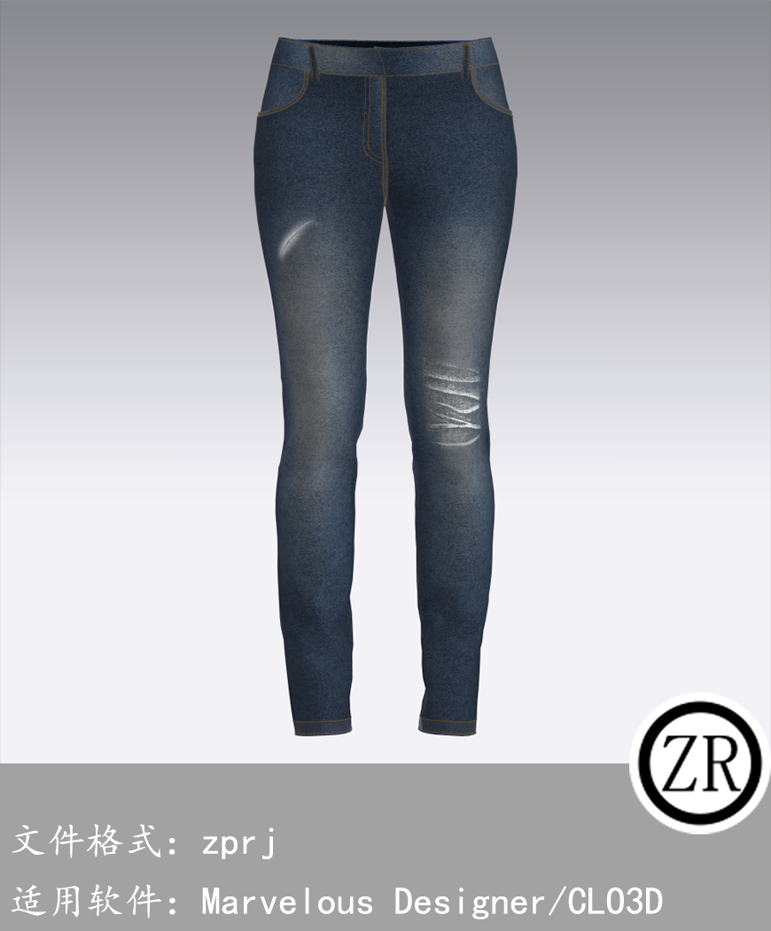 CLO3D/Marvelous Designer  裤子服装 M77