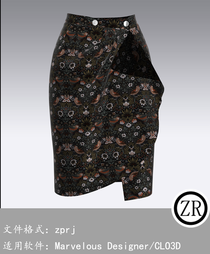 CLO3D/Marvelous Designer  裙子服装 M81