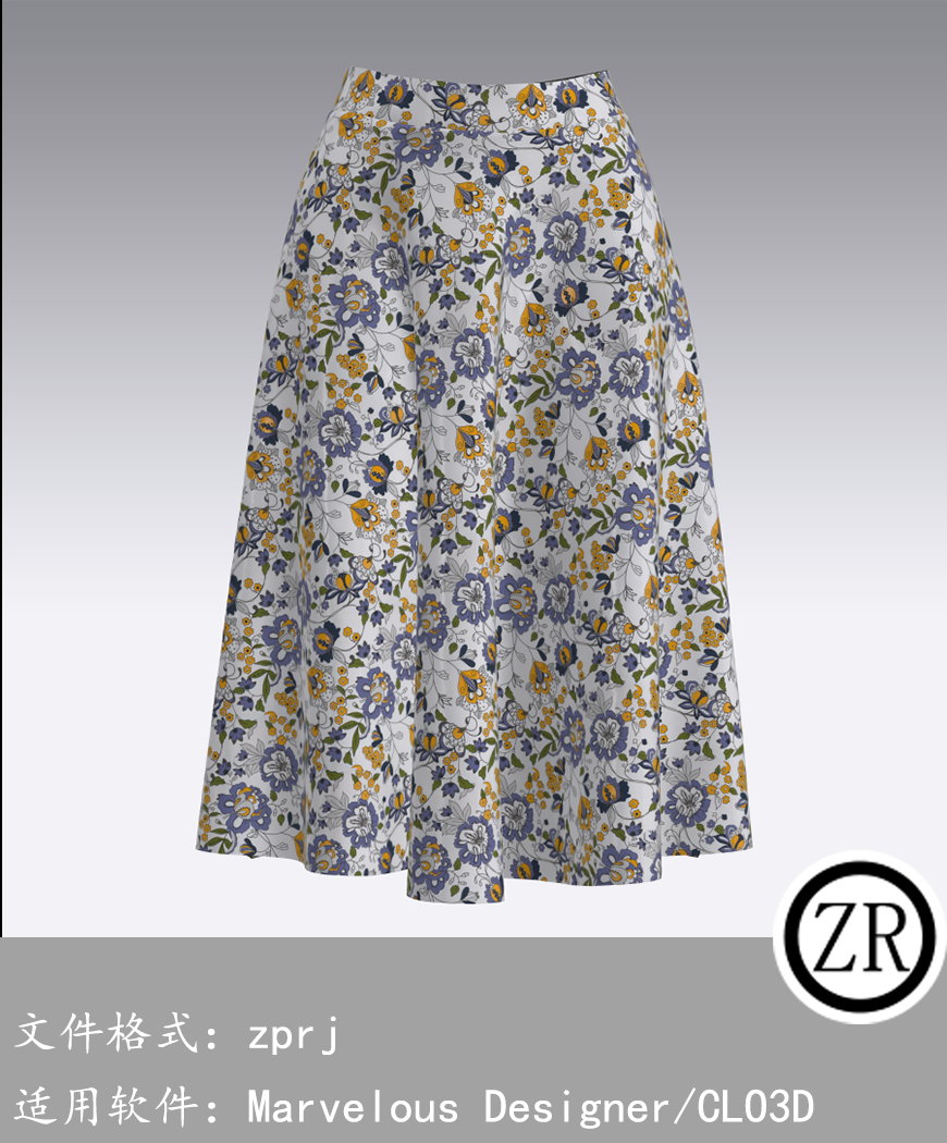 CLO3D/Marvelous Designer  裙子服装 M82