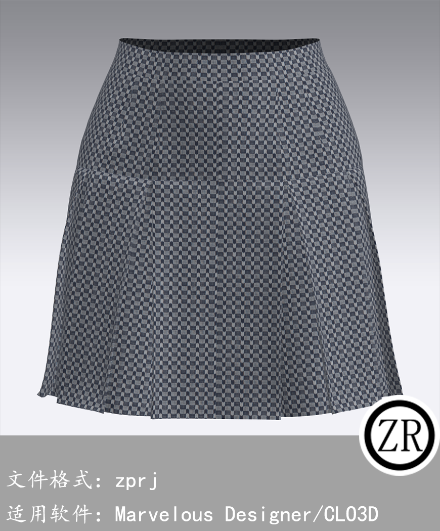 CLO3D/Marvelous Designer  裙子服装 M85