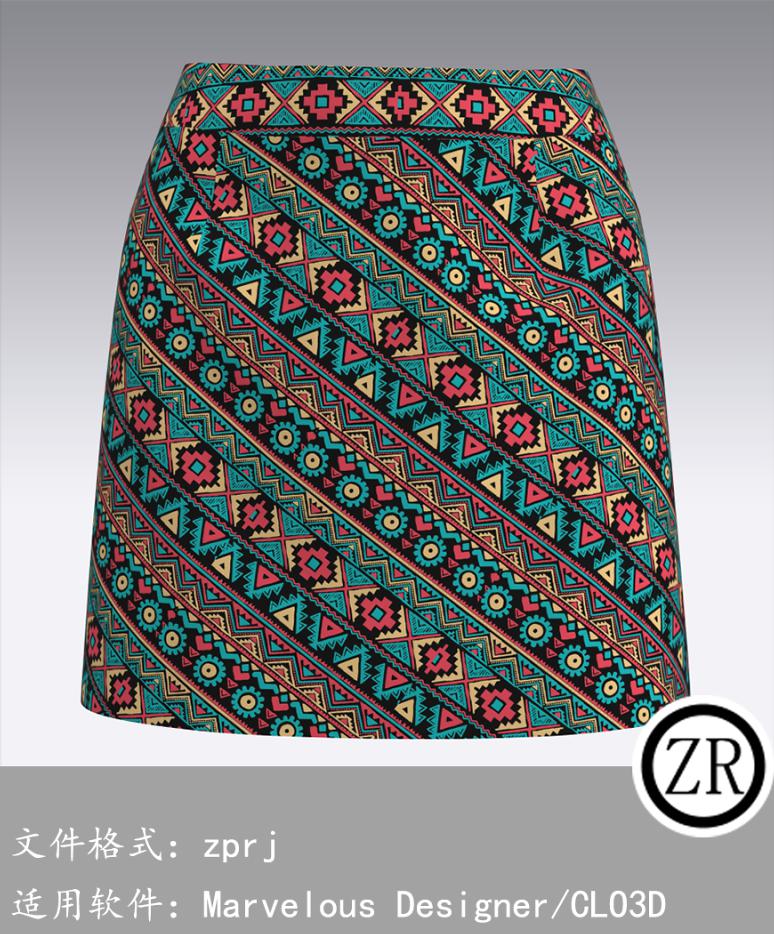 CLO3D/Marvelous Designer  裙子服装 M87