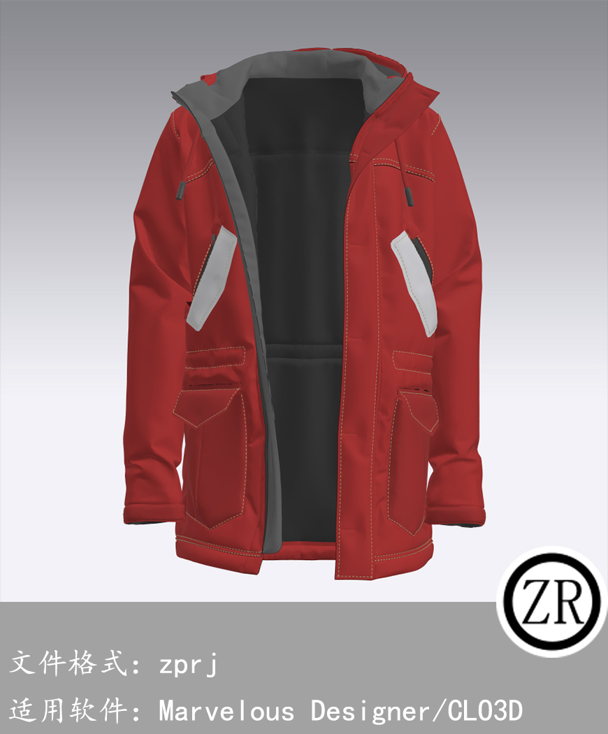 Marvelous Designer/CLO3D  外套服装 M8