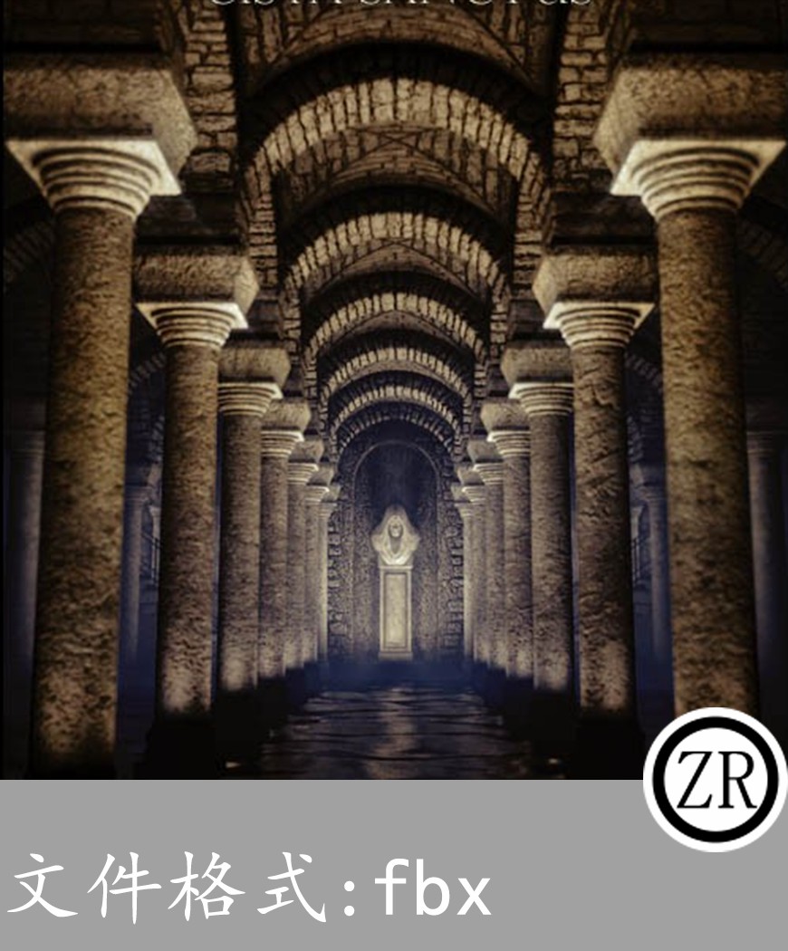 复古长廊有贴图-场景37