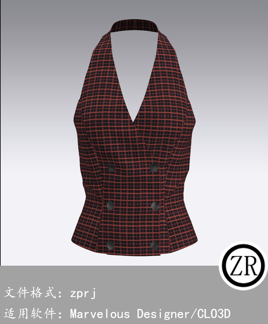 CLO3D/Marvelous Designer  马甲服装 M93