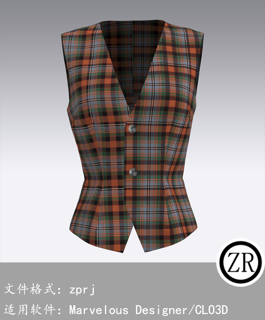 CLO3D/Marvelous Designer  马甲服装 M94