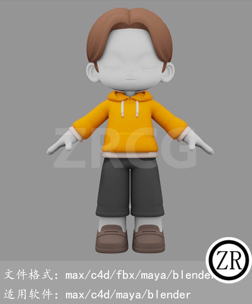 卡通小男孩人物模型