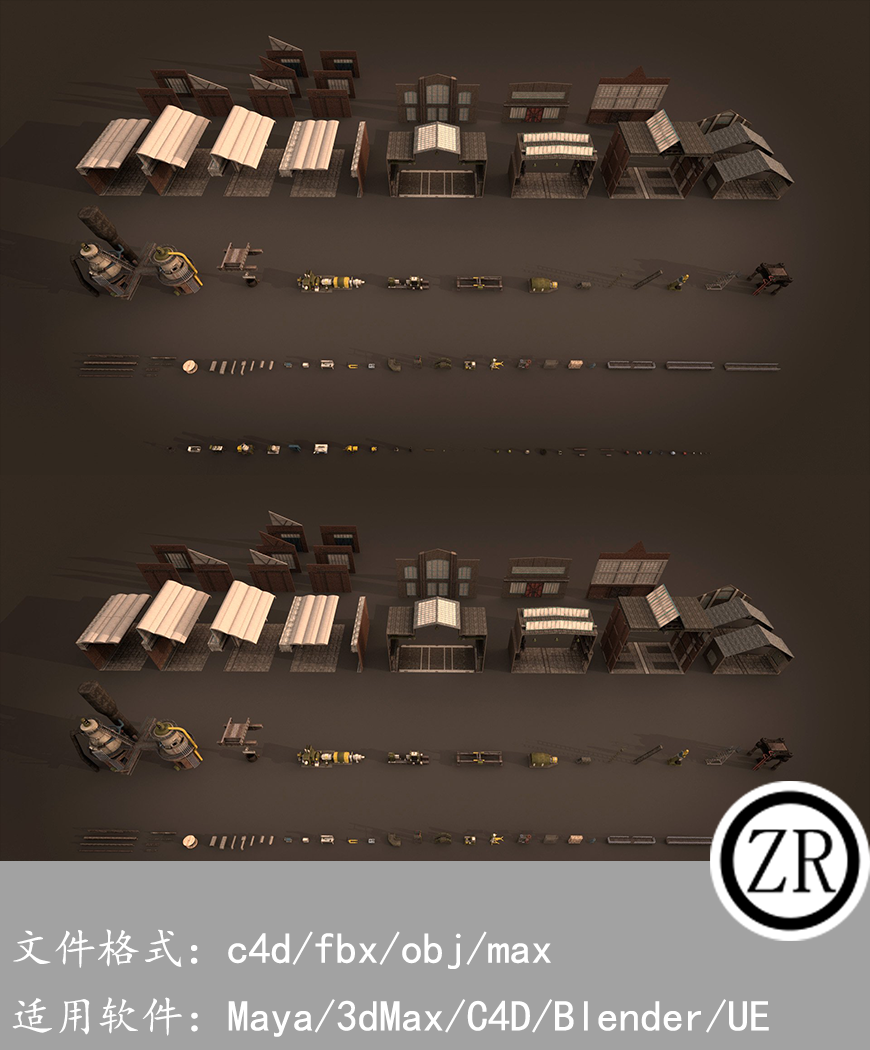 工业机械建筑模型包Kitbash3D-Props：Machinery