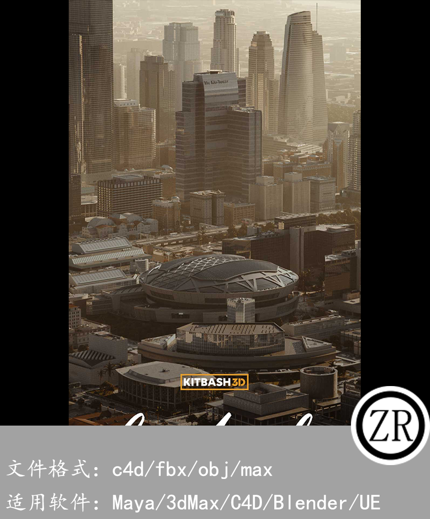 Kitbash3D-Los Angeles[洛杉矶建筑3D模型]