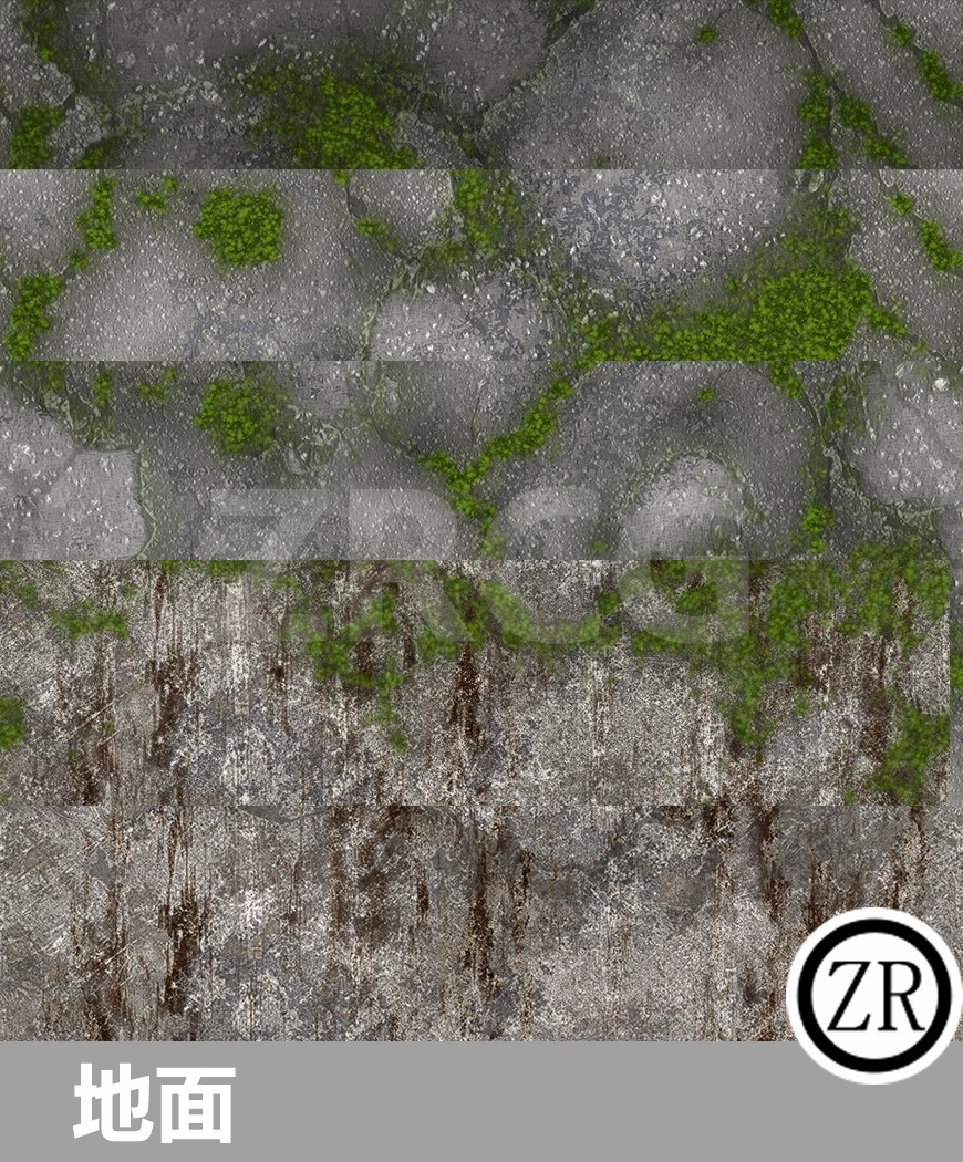 21组 地面路面 青苔