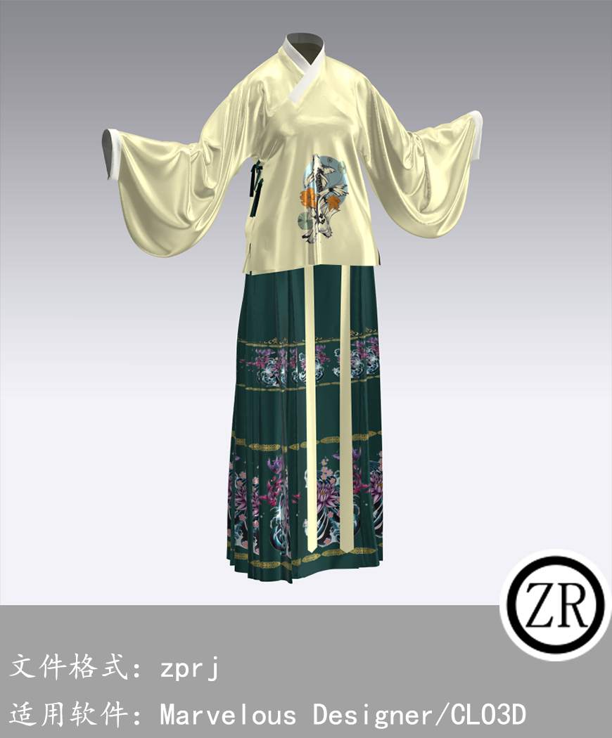 Marvelous Designer/CLO3D 古风服装上衣裙子