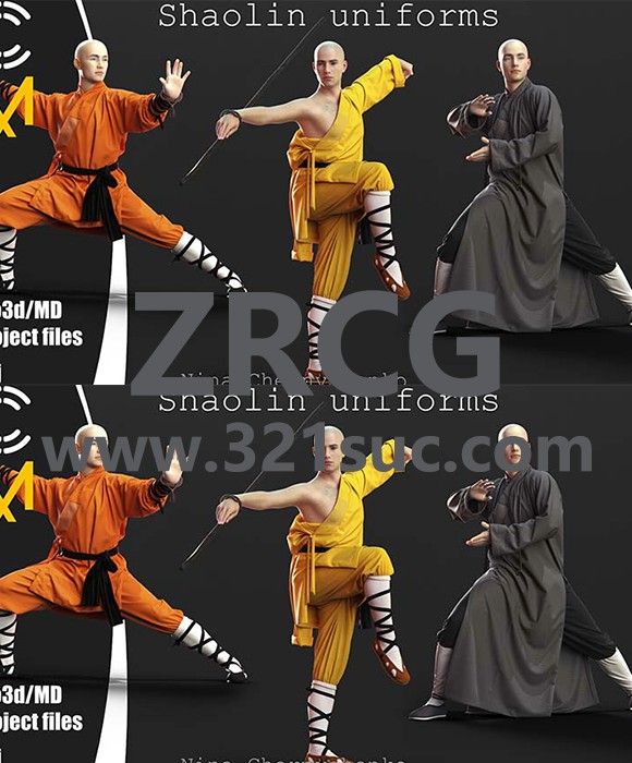 MD服装CLO素材--少林寺僧人服装