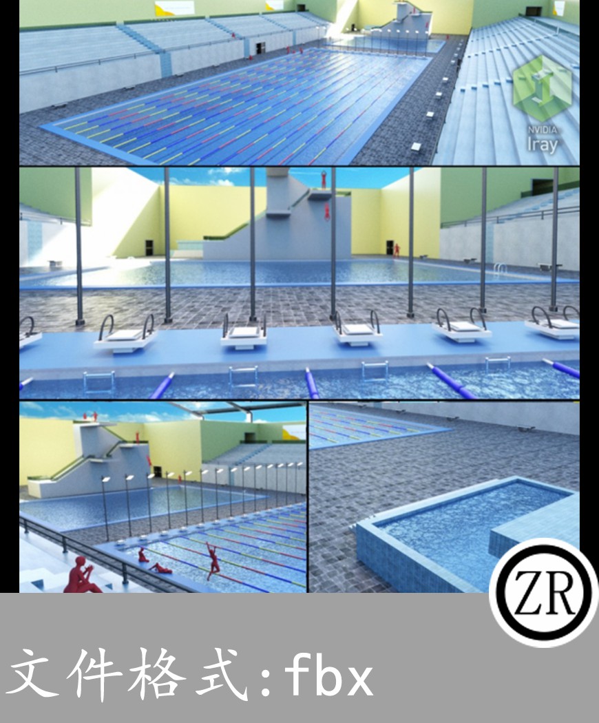 大型游泳馆跳水台 有贴图-场景54