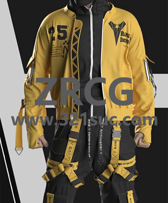 MD服装CLO素材--2款男性街头服装男子连帽外套运动裤