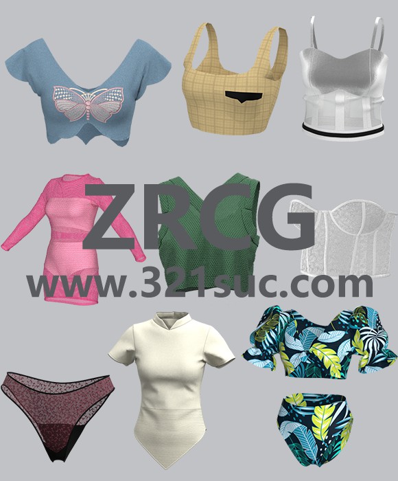 MD服装CLO素材--23款女士内衣胸衣