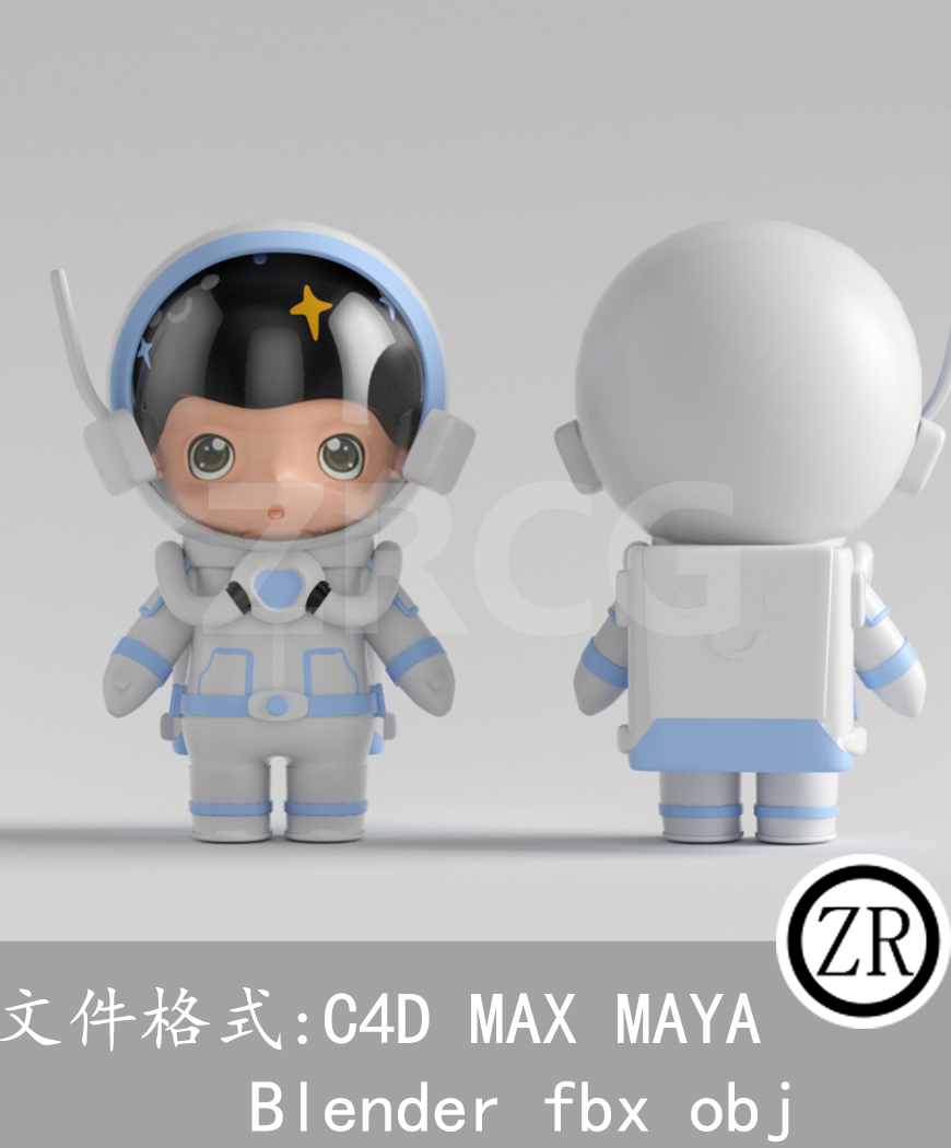 5个C4D MAX MAYA Blender fbx obj卡通动漫IP儿童人物3d模型小孩素材