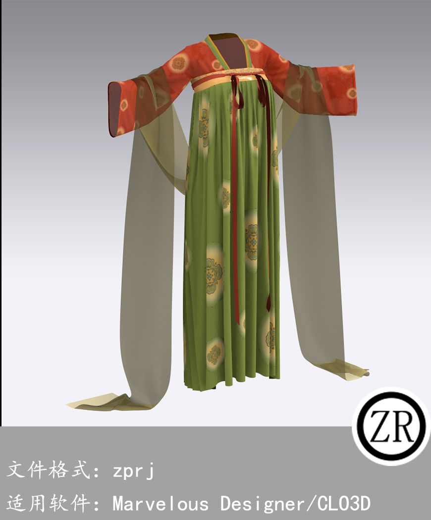 Marvelous Designer/CLO3D 古风服装襦裙