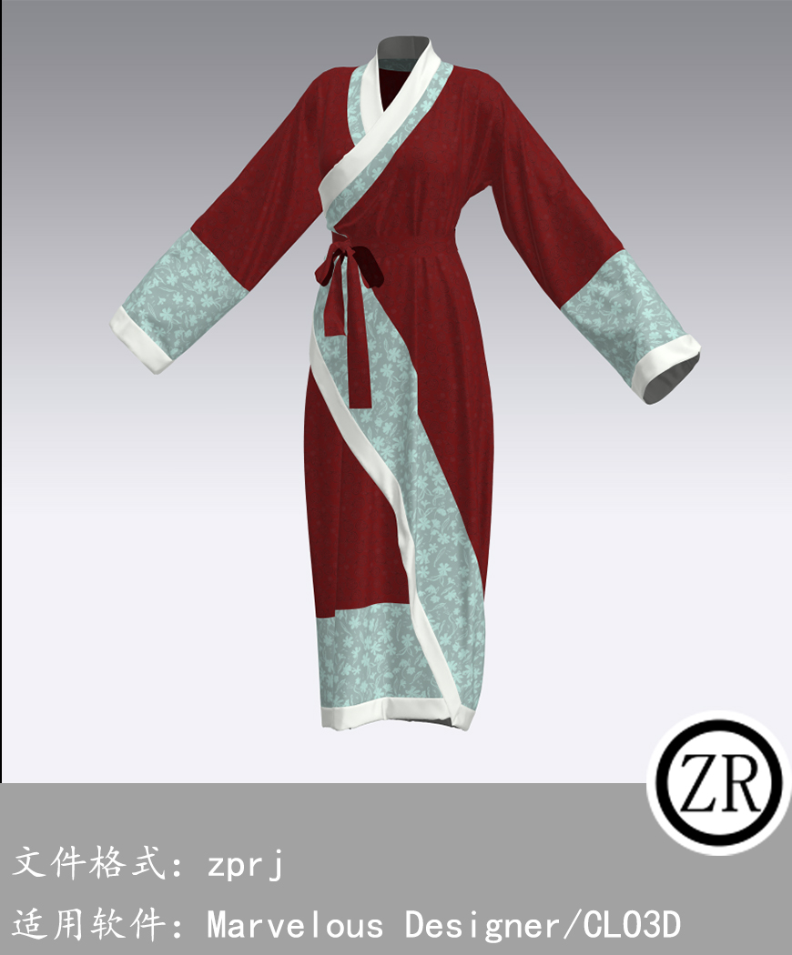 Marvelous Designer/CLO3D 古风服装长裙