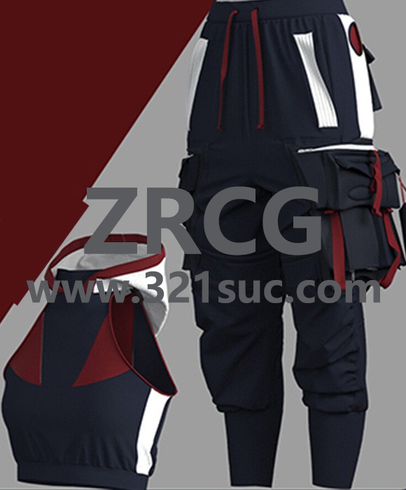 MD服装CLO素材--女性赛博朋克套装3