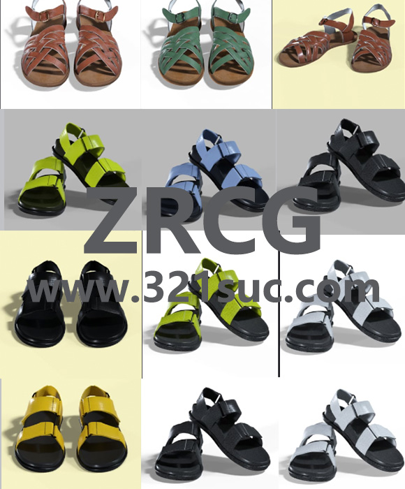 MD服装CLO素材--24款女士凉鞋