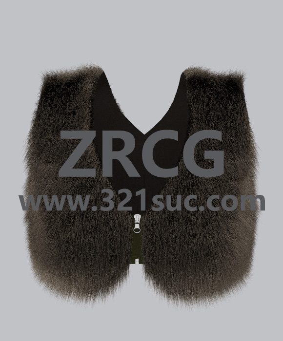 MD服装CLO素材--女性拉链马甲Bolero