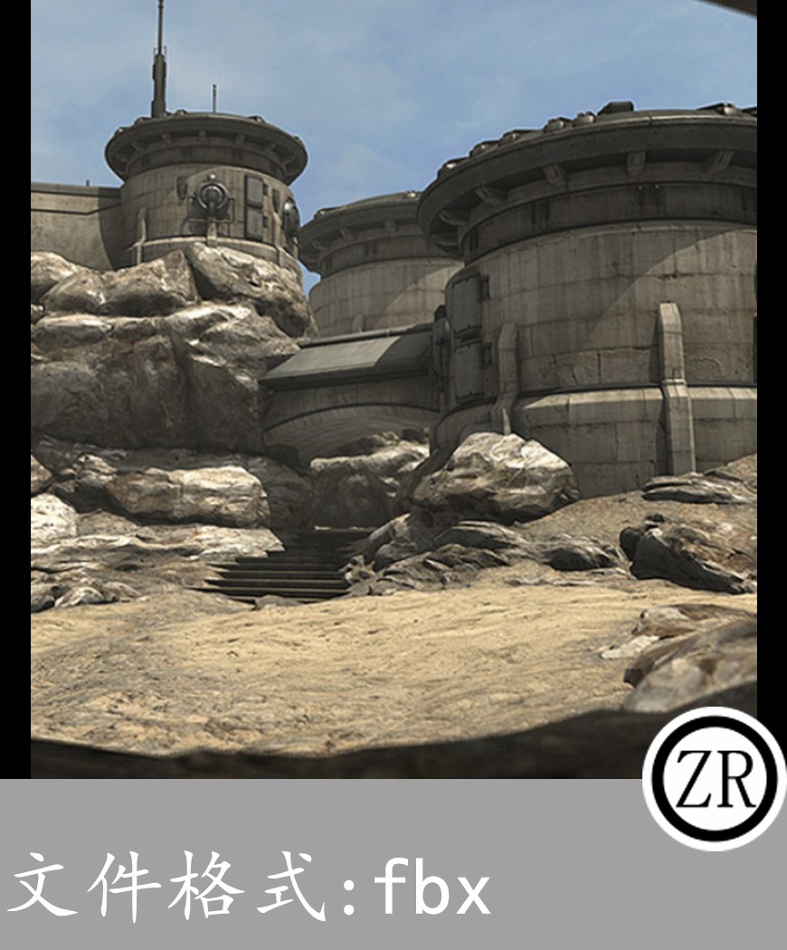石头 塔建筑有贴图-场景80